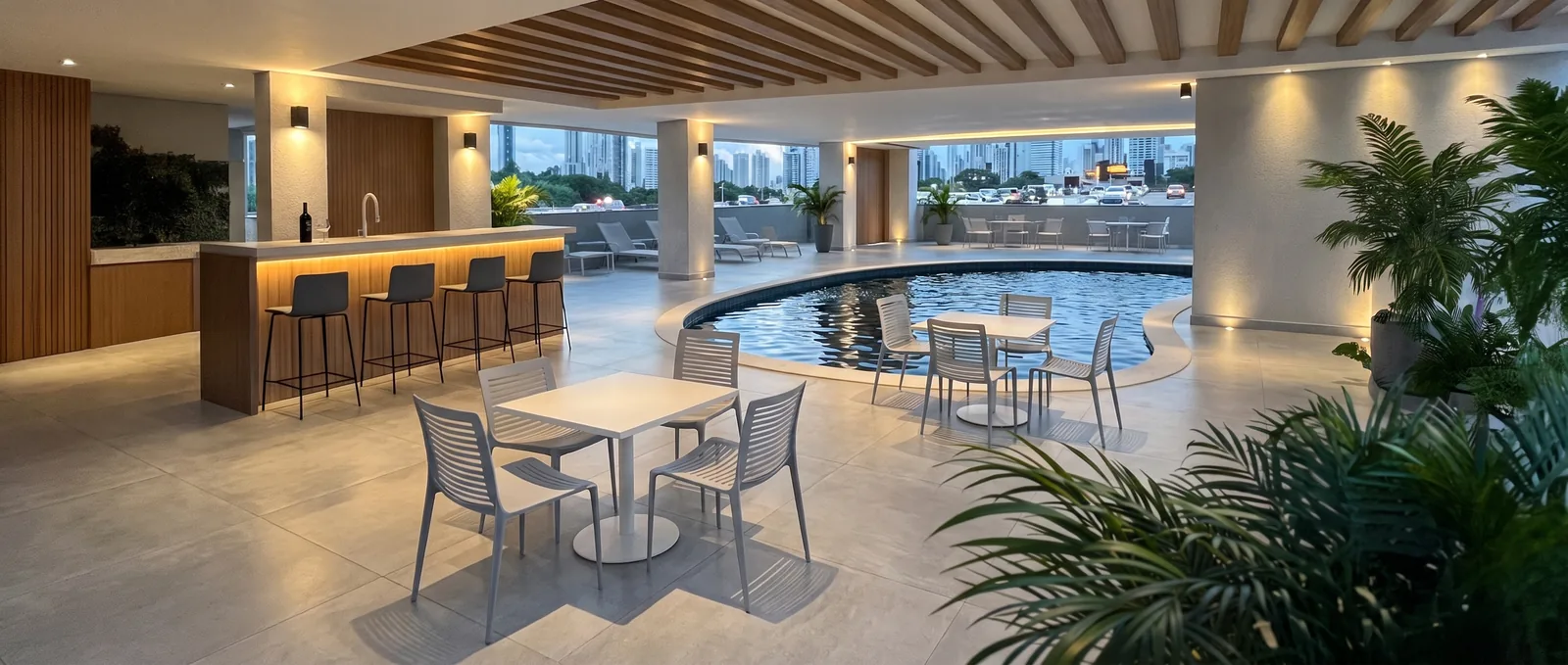 Pool con bar social