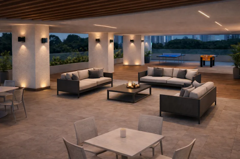 Social terrace con área de juegos