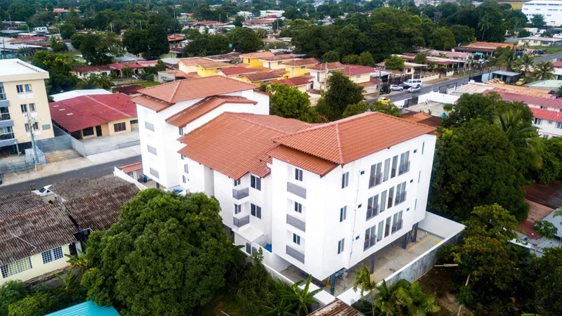 Aerial view of the development