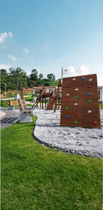 Climbing wall in the park