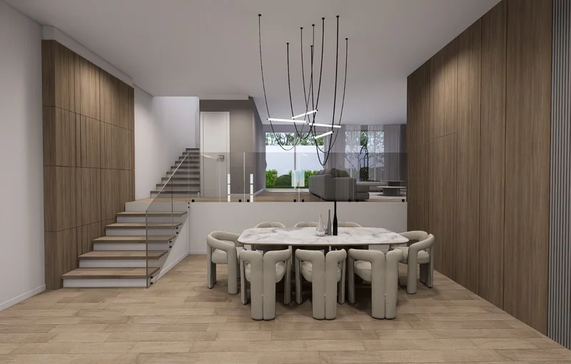 Dining room and stairs to the second floor
