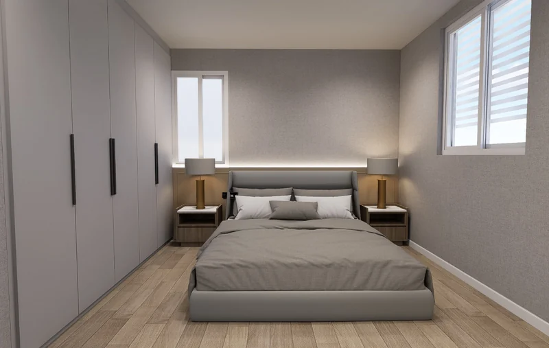 Bedroom with closet de pared a pared