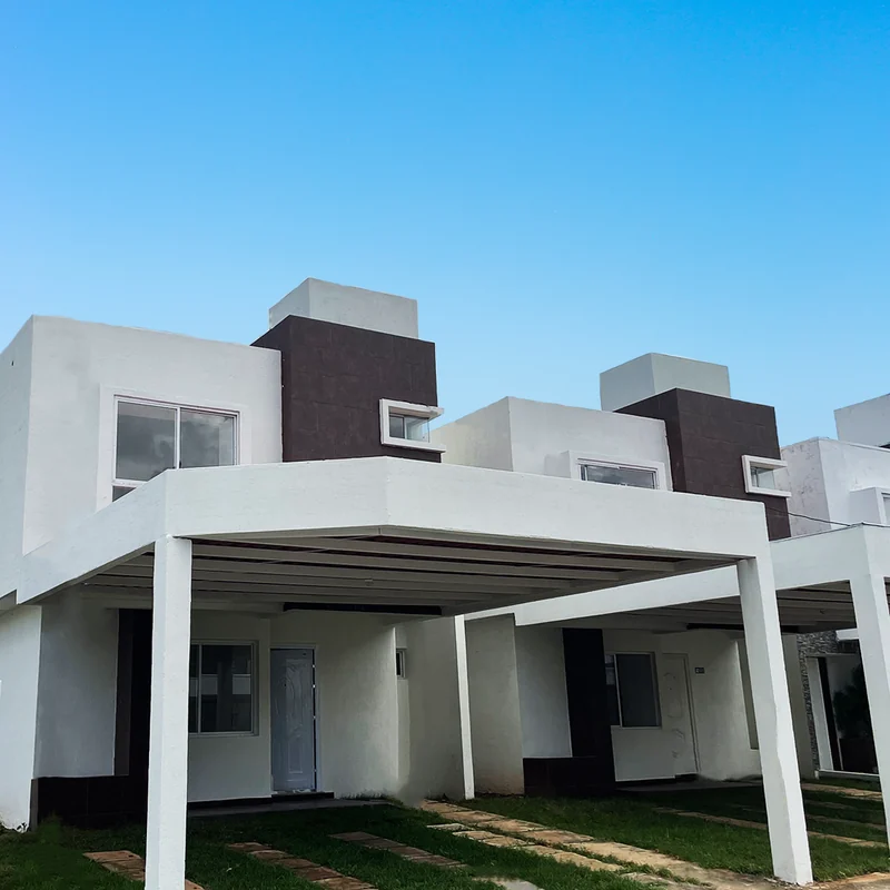 Home facade with its covered carport