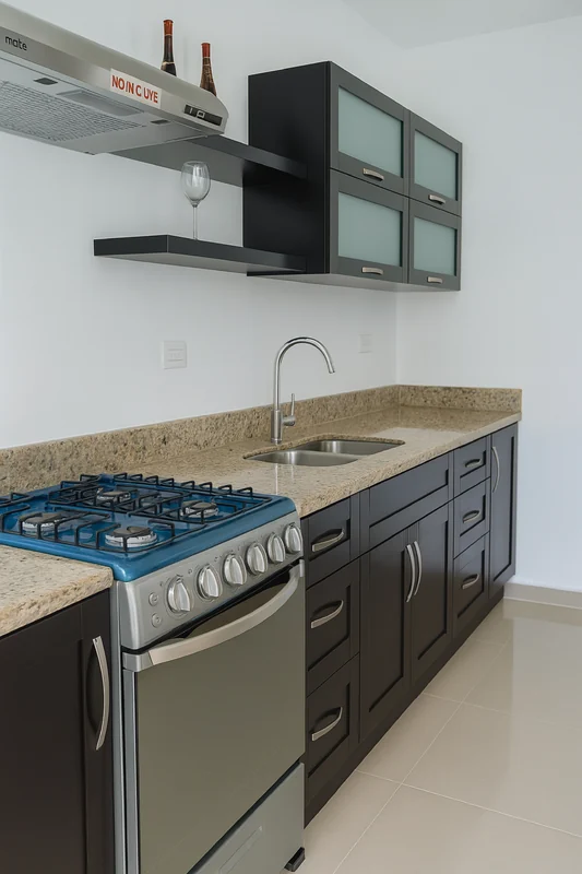 Kitchen with granite countertop