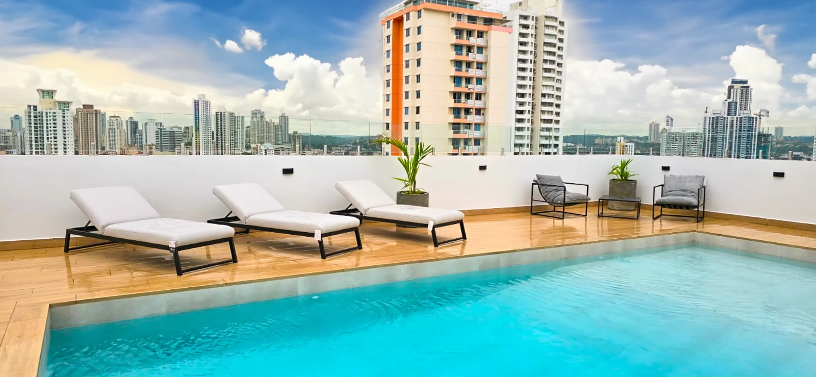 Rooftop pool and sun deck