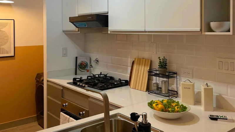 Kitchen with gas range