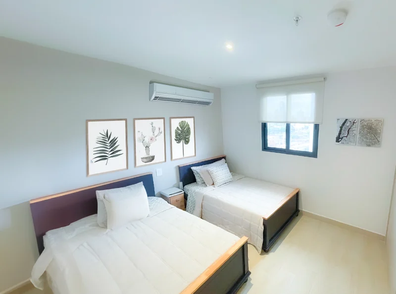 Bedroom with two single beds