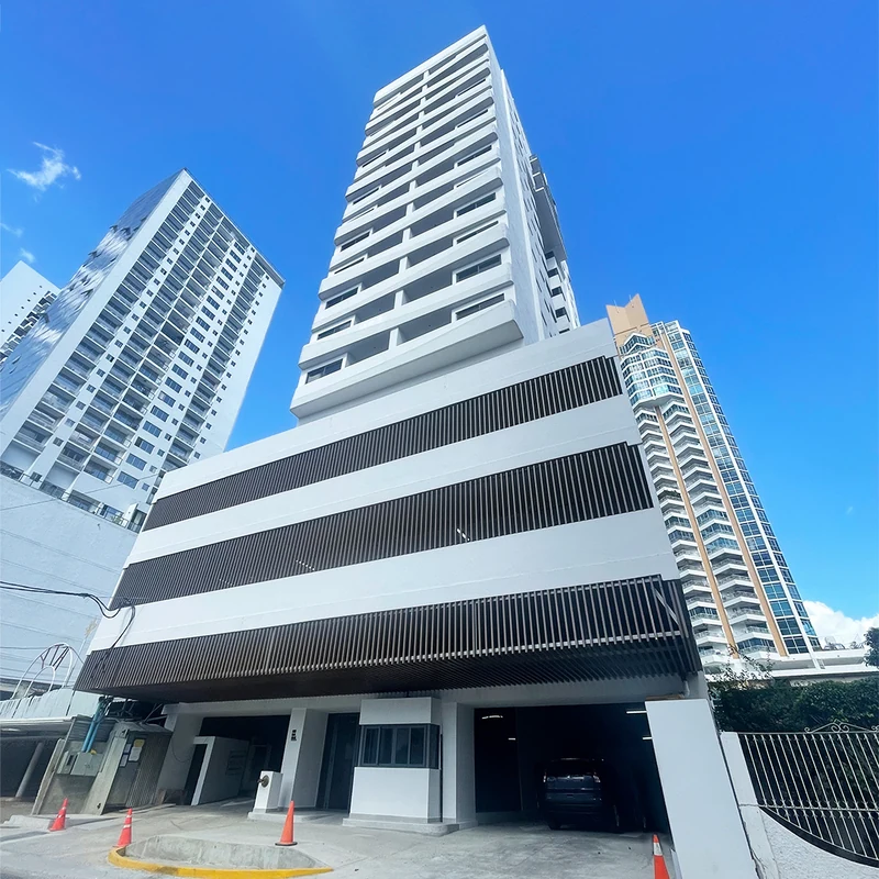 The Sky 66 tower from the street