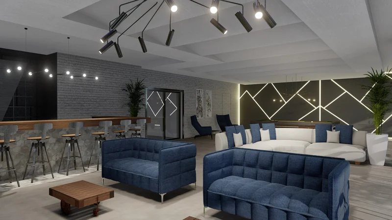 Social lounge with bar