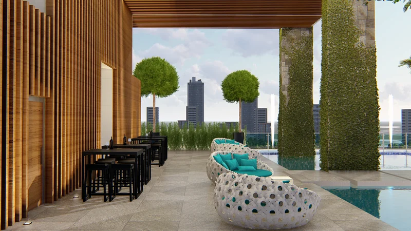 Social terrace by the pool
