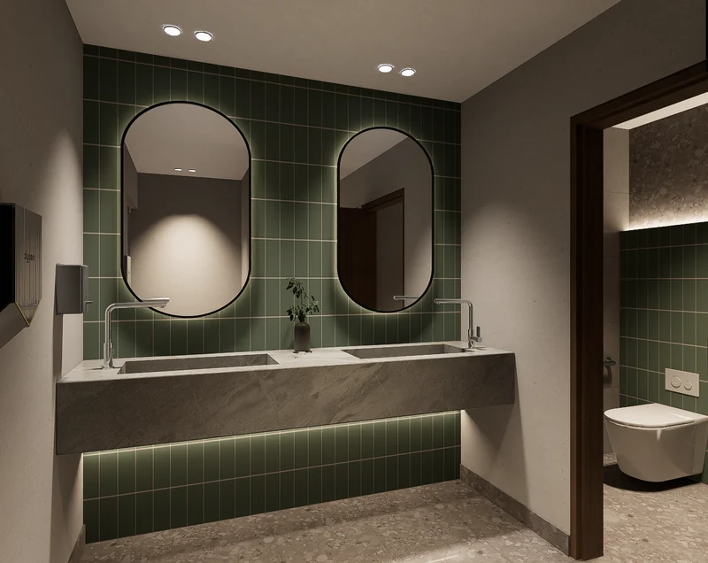 Common-area bathroom