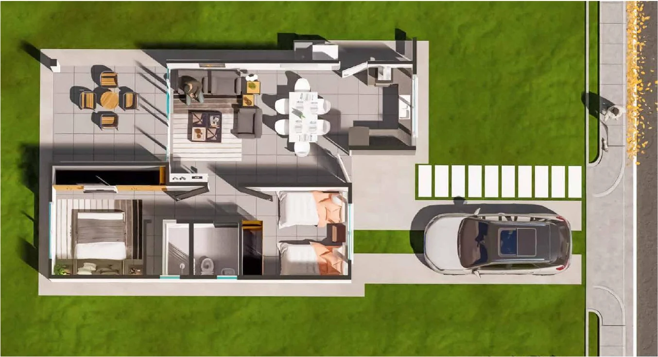 Plano Type A floor plan · 62 m² · 2 bedrooms · Alamedas Lago Limón
