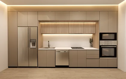 Cocina con muebles altos y bajos