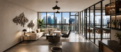 Social lounge con vista a la ciudad