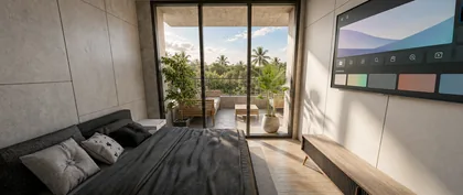 Bedroom con salida al balcón